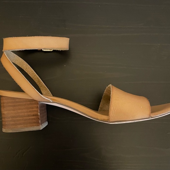 J.Crew Tan Leather Ankle Strap Sandals - Picture 2 of 9